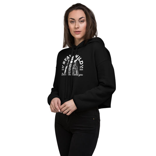 Stay Wild Graphic Crop Hoodie: Cowgirl Empowering Sweatshirt
