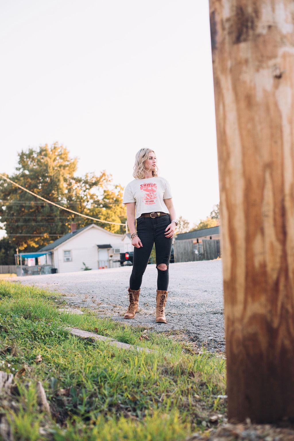 Sassy Crop Top: Throwing Shade Graphic Tee - Empowering Women