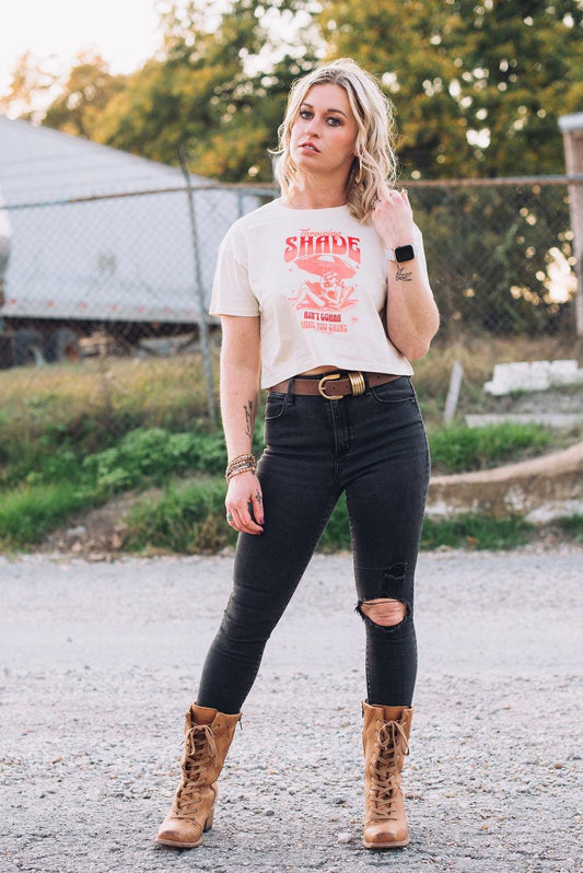 Sassy Crop Top: Throwing Shade Graphic Tee - Empowering Women