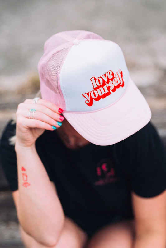Love Yourself Trucker Hat- Mental Health Awareness Snapback Hat- Empowerment Gift