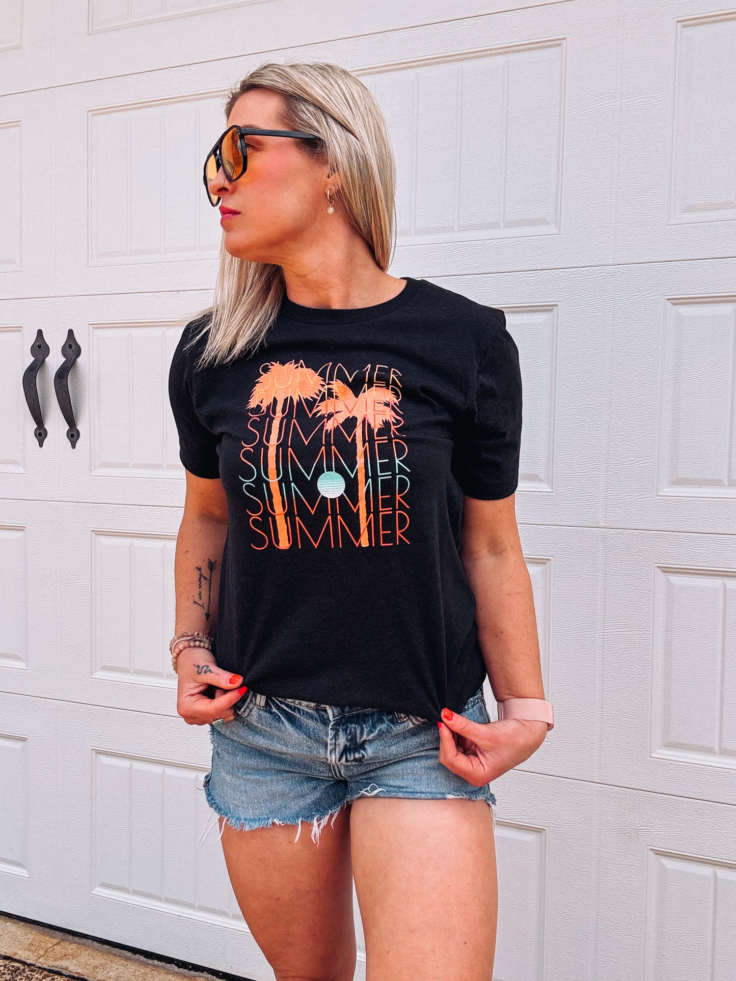 Summer Palm Tree Graphic Tee - Bella + Canvas Unisex T-shirt - Beach Vacation Shirt