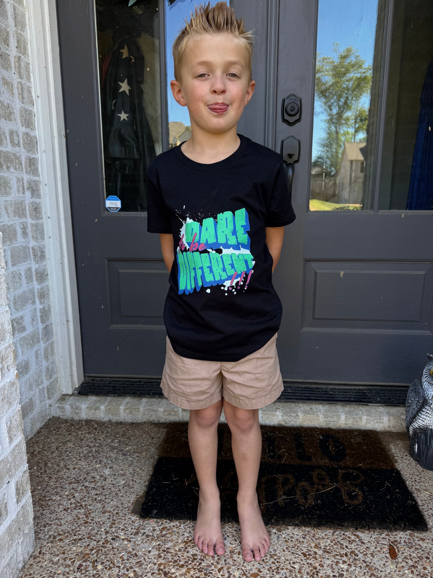 Dare to Be Different Kids Graphic Tee - Inspirational Youth Shirt - Positive Kids Everyday Tee - Retro Kids Graphic Shirt