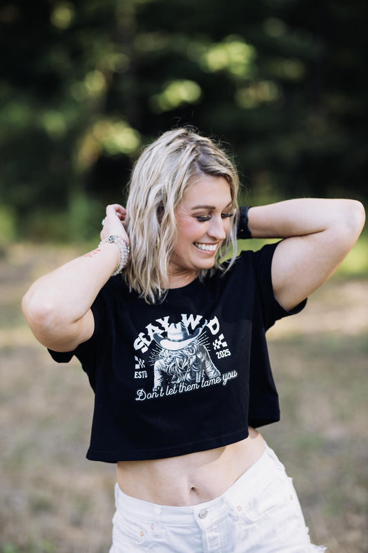 Cowgirl Graphic Crop Top: Stay Wild Western Tee