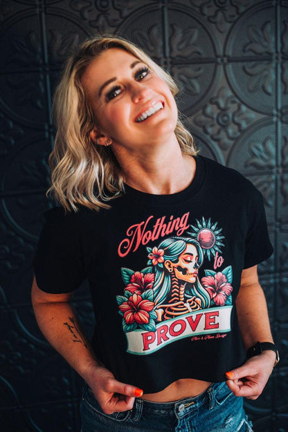 Empowerment Crop Top: Mars & Moon Graphic, Confident Women's Tee