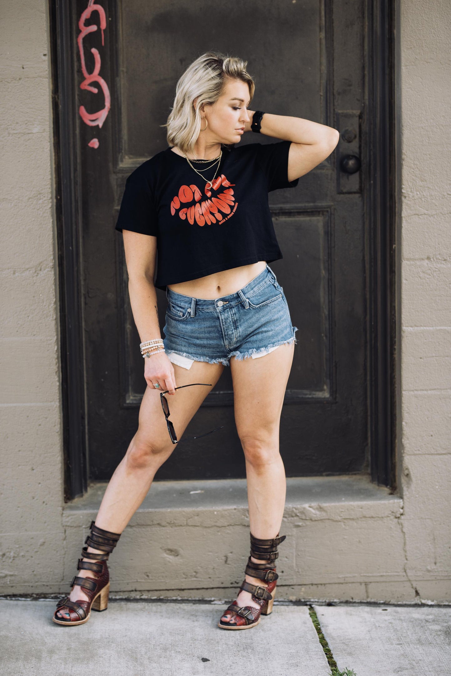 Sassy Feminist Crop Top: Mars & Moon Graphic Tee