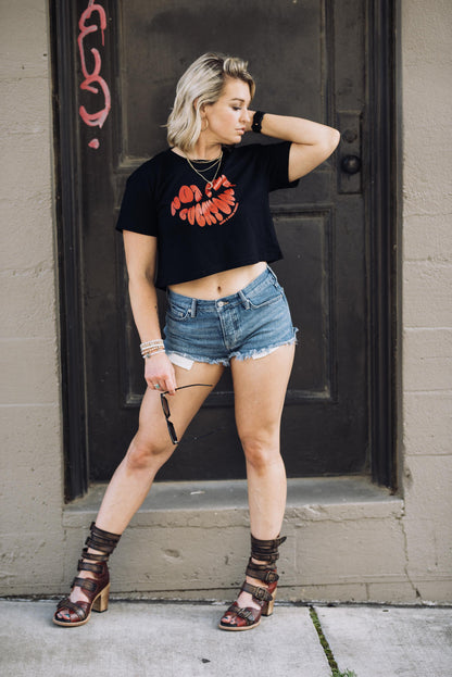 Sassy Feminist Crop Top: Mars & Moon Graphic Tee
