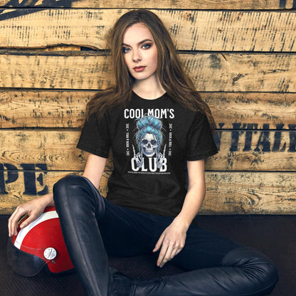 Cool Mom’s Club Shirt - Mom Skull Graphic Tee with Messy Bun - Bella Canvas Funny Mom T-shirt - Trendy Cool Mom Aesthetic