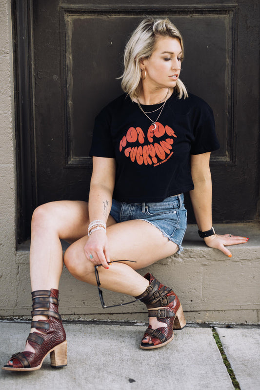Sassy Feminist Crop Top: Mars & Moon Graphic Tee