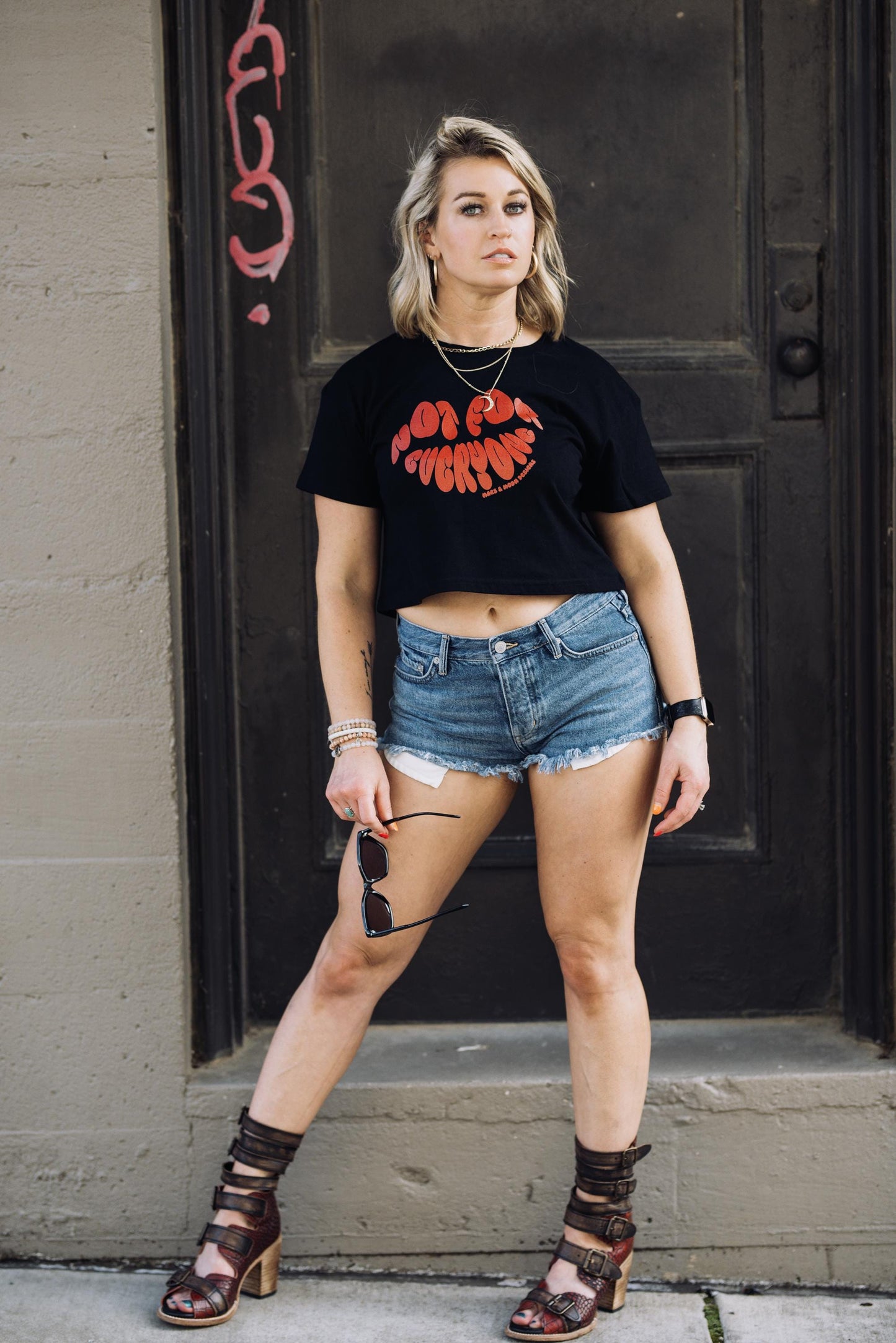Sassy Feminist Crop Top: Mars & Moon Graphic Tee