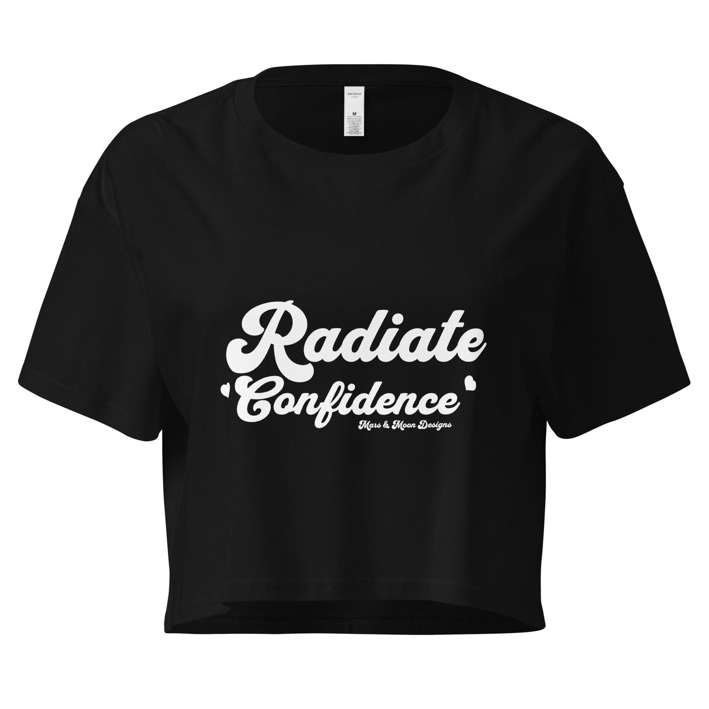 Empowering Mars & Moon Crop Top: Positive Energy Graphic Tee