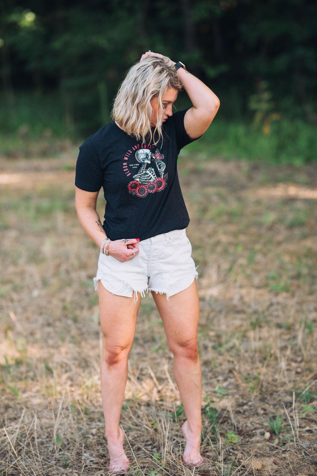 Bloom Wild and Untamed Crop Top: Feminist Graphic Tee - Mars and Moon Design