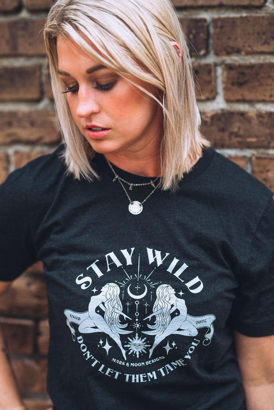 Witchy Boho Goddess T-Shirt: Stay Wild Graphic Tee