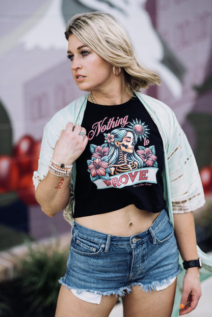 Empowerment Crop Top: Mars & Moon Graphic, Confident Women's Tee