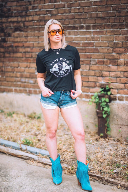 Witchy Boho Goddess T-Shirt: Stay Wild Graphic Tee