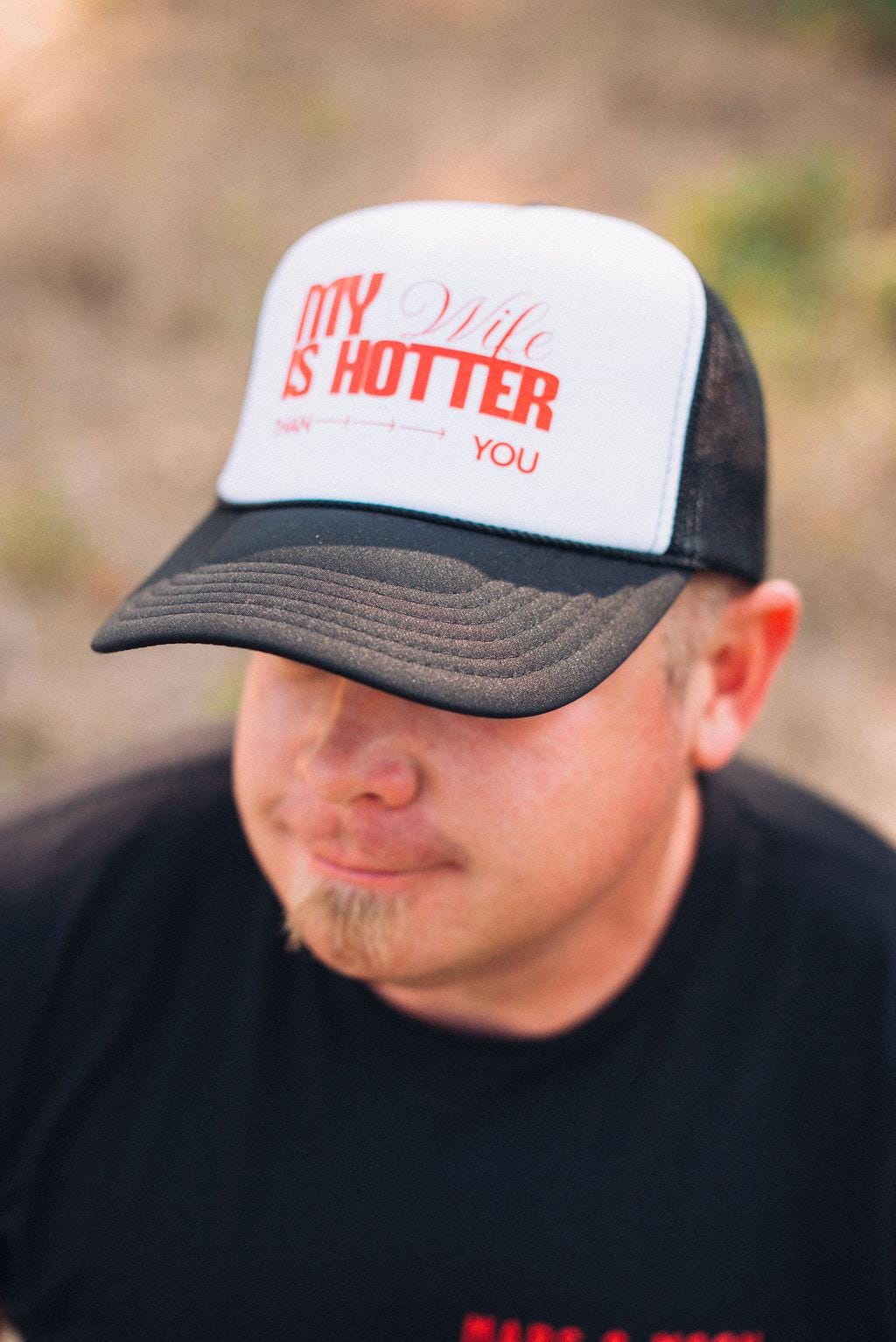 Funny "My Wife is Hotter" Trucker Hat - Husband Novelty Cap