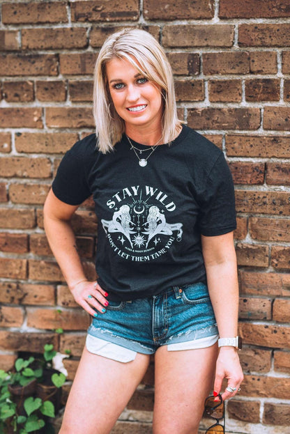 Witchy Boho Goddess T-Shirt: Stay Wild Graphic Tee