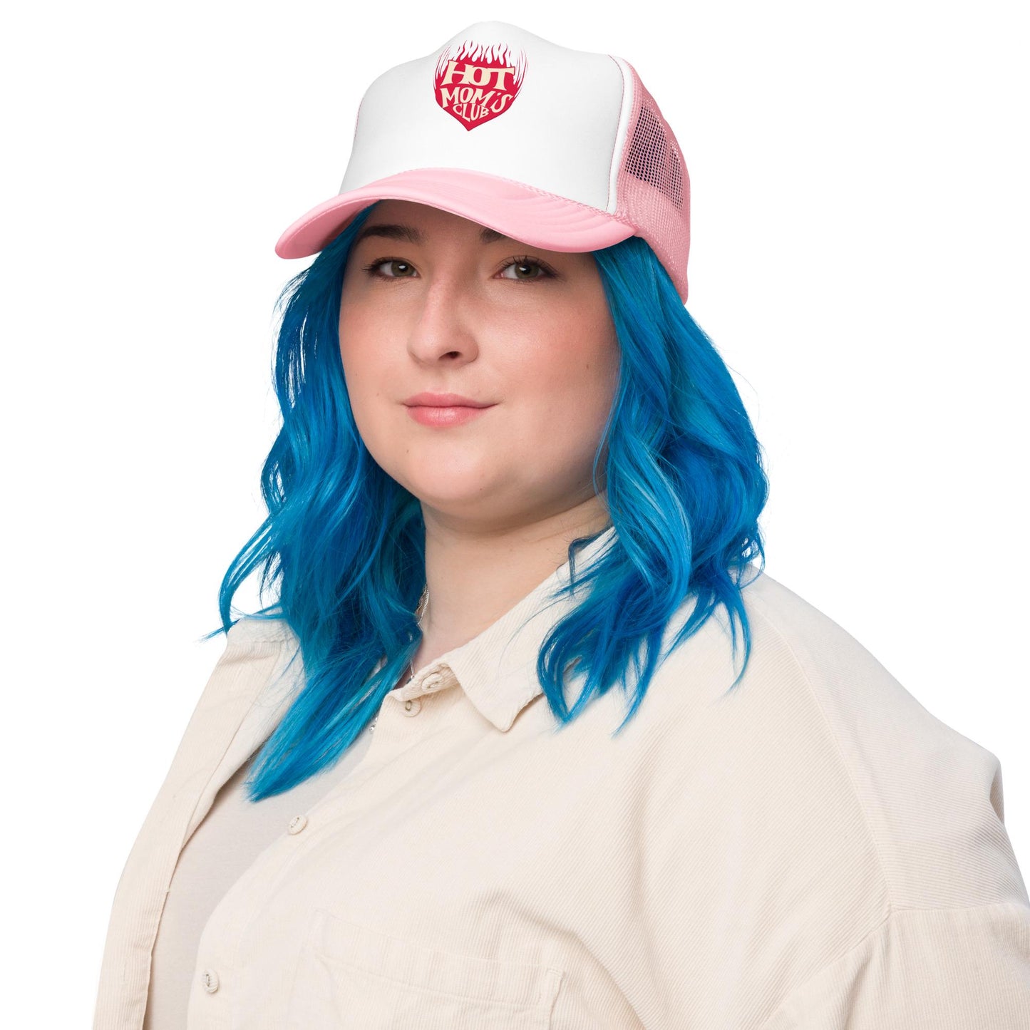 Foam trucker hat - Hot Mom's Club Hat - Cool Mom Life Trucker Hat - Funny Mom Gift - Adjustable Mesh Hat - Trendy Mom Baseball Hat