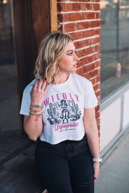 Sassy Cowgirl Crop Top: Wildly Unpopular Graphic Tee