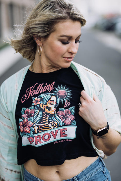 Empowerment Crop Top: Mars & Moon Graphic, Confident Women's Tee