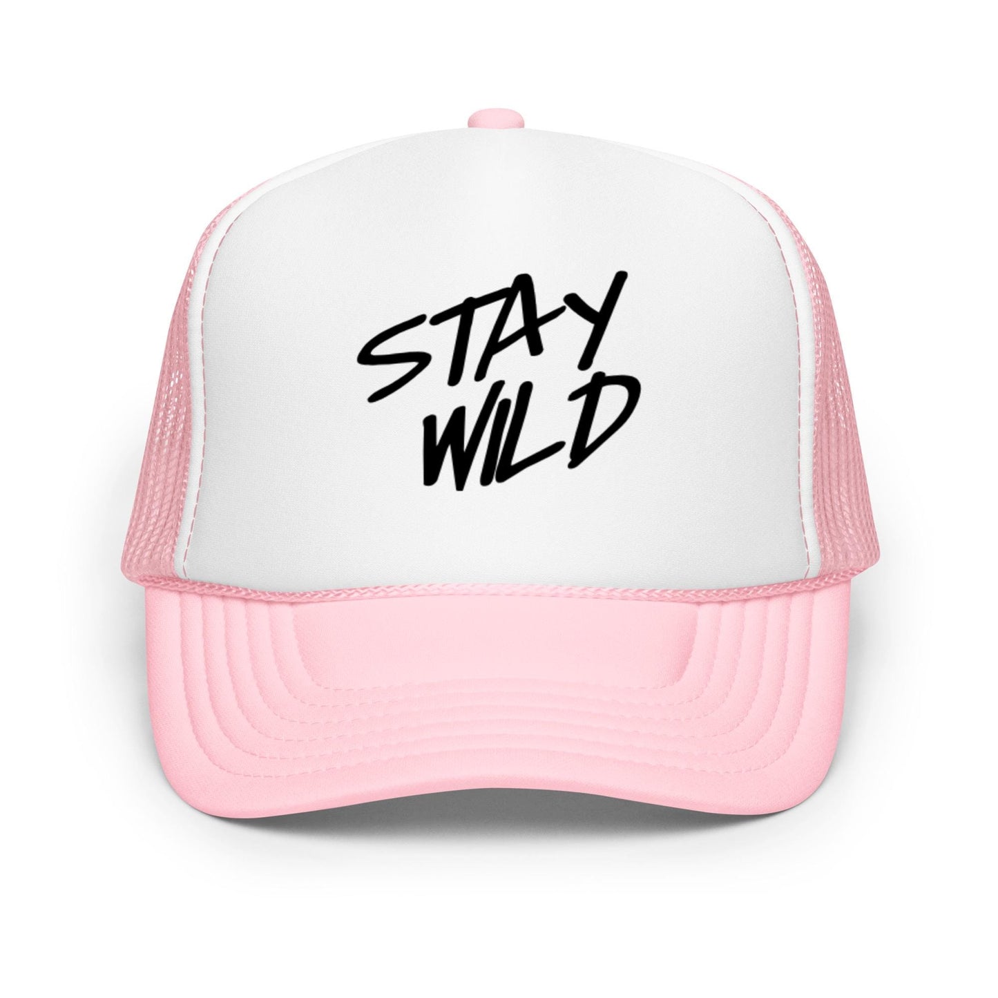 Stay Wild Trucker Hat- Snapback Mesh Hat in Blue, Pink, or Black- Adventure Quote Hat- Wild and Free Hat for Women- Boho Festival Hat