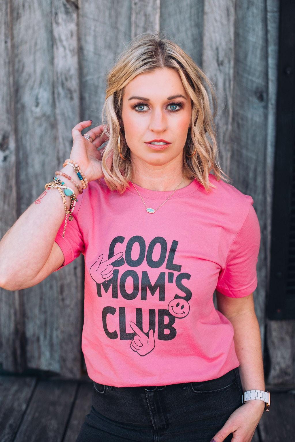 Bella Canvas Mom Shirt - Cool Mom's Club Graphic Tee - Trendy Mom Life T-shirt - Mother's Day Gift - Matching Mom and Kid Shirt