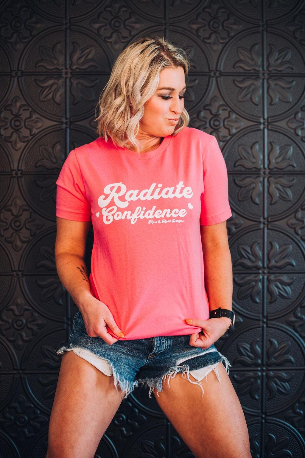 Radiate Confidence Bella Canvas T-shirt: Positive Energy, Mars & Moon Design