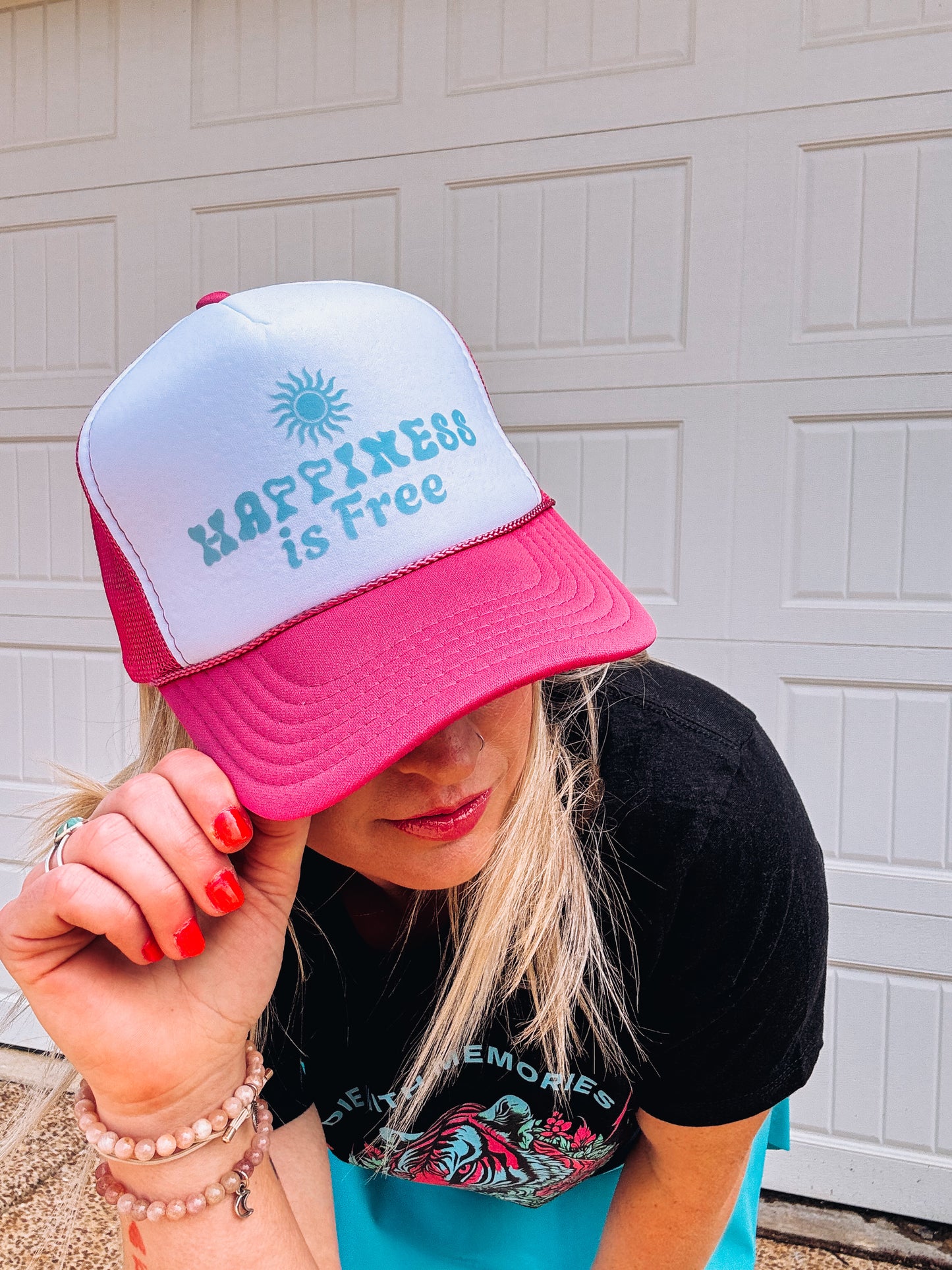 Happiness is Free Foam trucker hat
