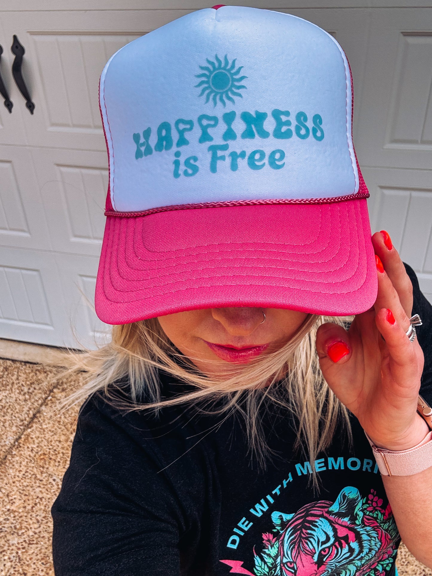 Happiness is Free Foam trucker hat