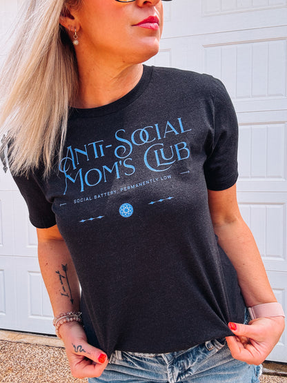 Anti-Social Moms Club Graphic Tee - Funny Mom Shirt - Bella + Canvas Women's Casual T-shirt