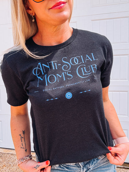 Anti-Social Moms Club Graphic Tee - Funny Mom Shirt - Bella + Canvas Women's Casual T-shirt