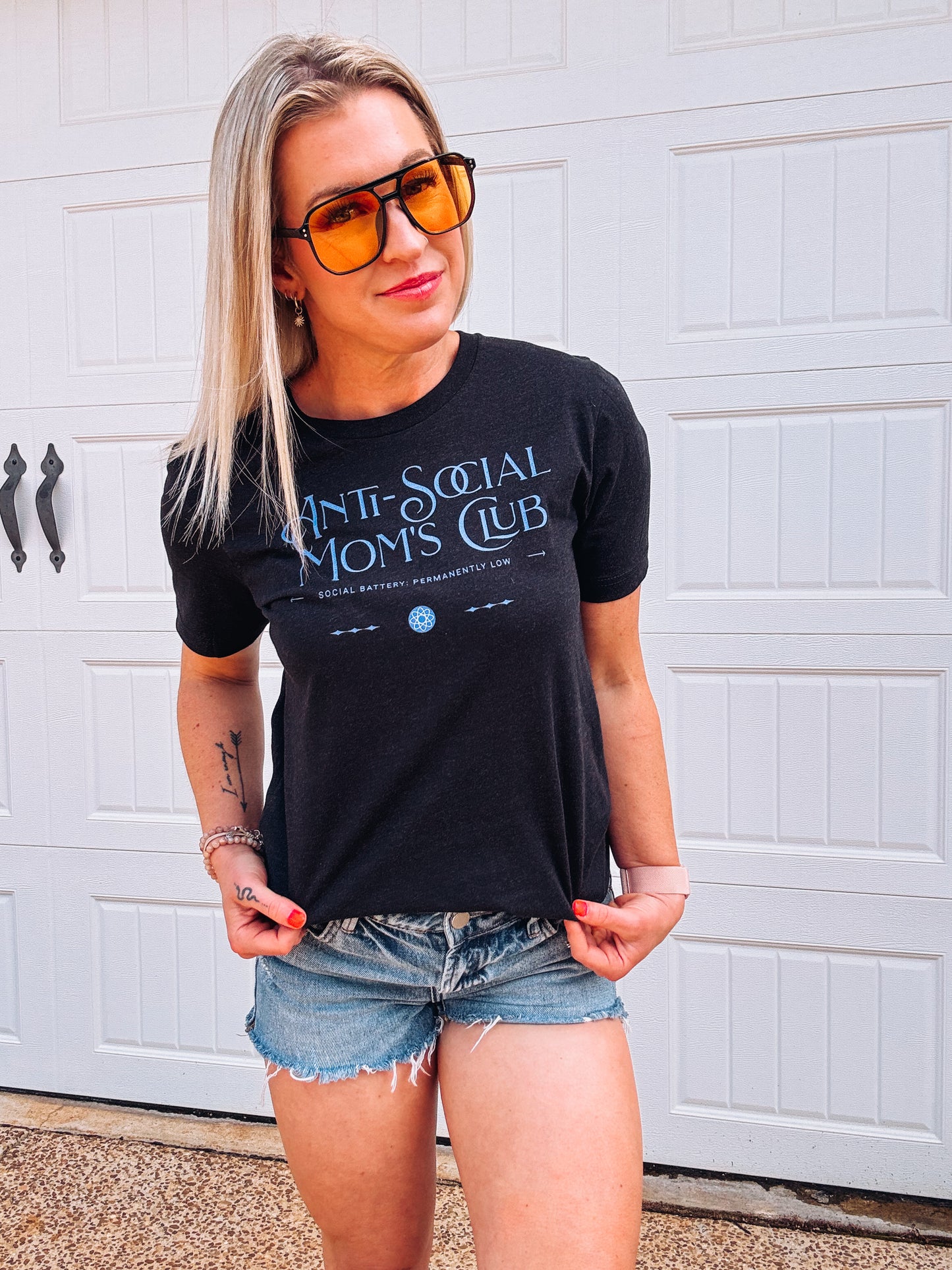 Anti-Social Moms Club Graphic Tee - Funny Mom Shirt - Bella + Canvas Women's Casual T-shirt