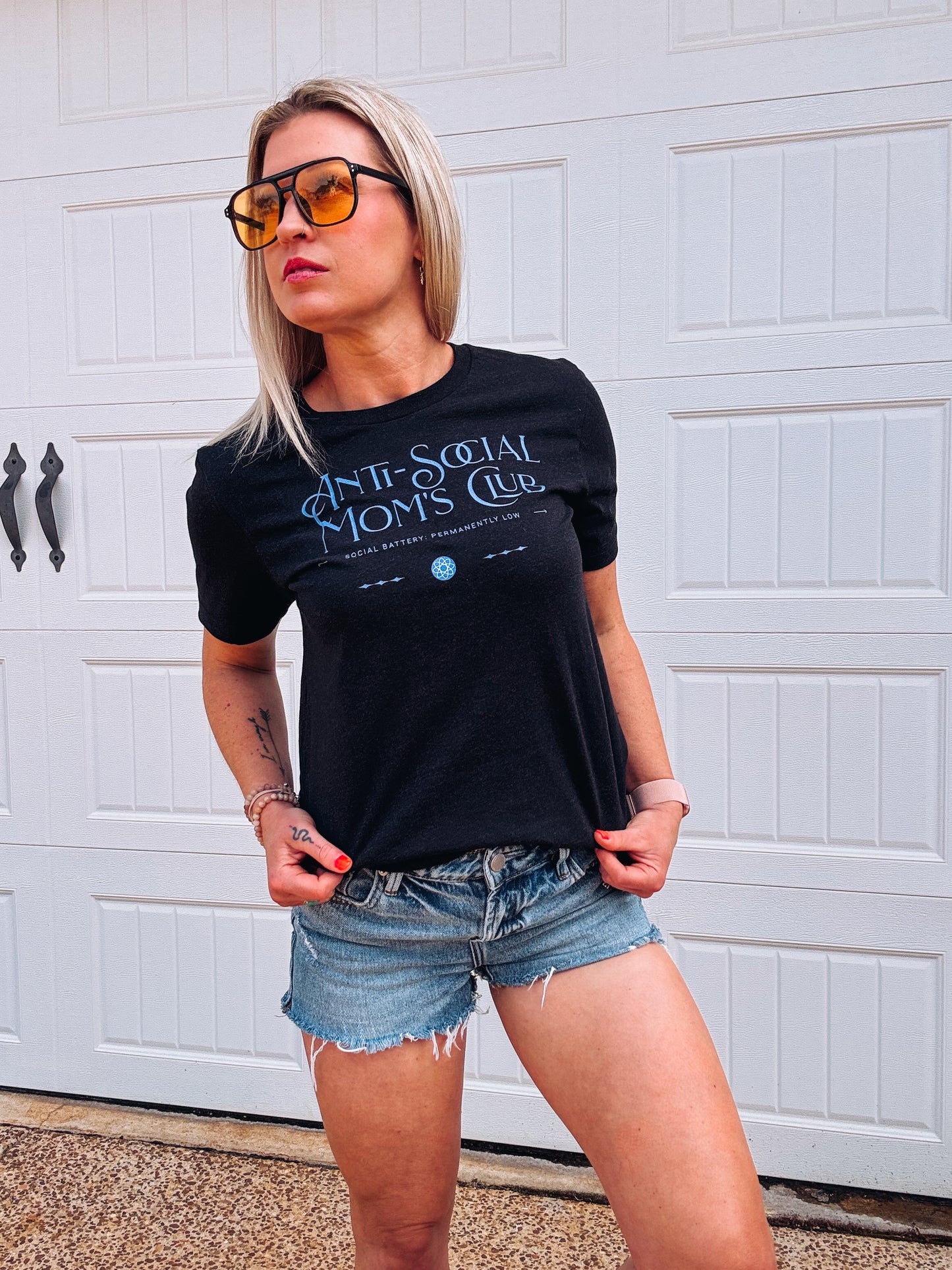 Anti-Social Moms Club Graphic Tee - Funny Mom Shirt - Bella + Canvas Women's Casual T-shirt
