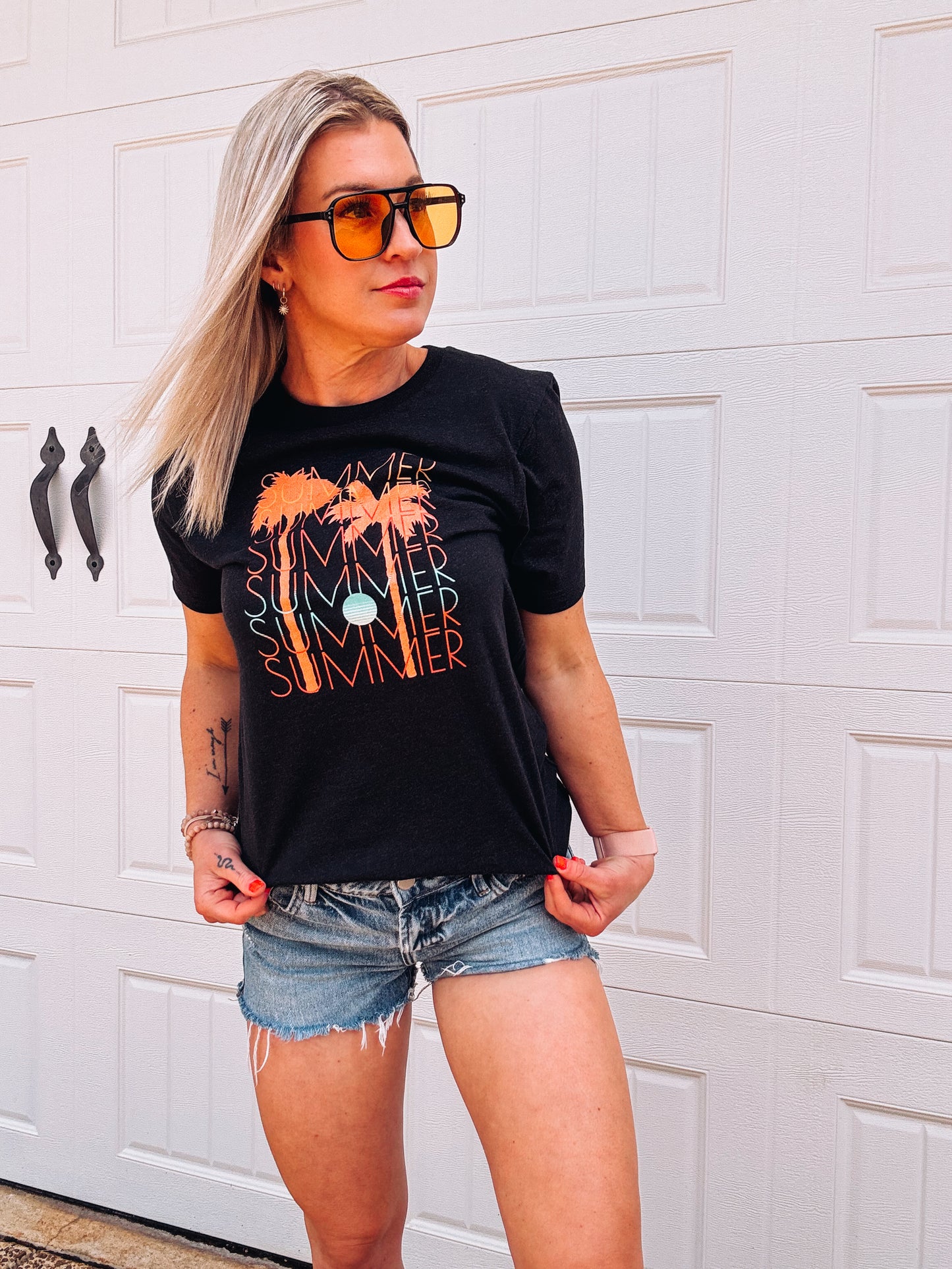 Summer Palm Tree Graphic Tee - Bella + Canvas Unisex T-shirt - Beach Vacation Shirt
