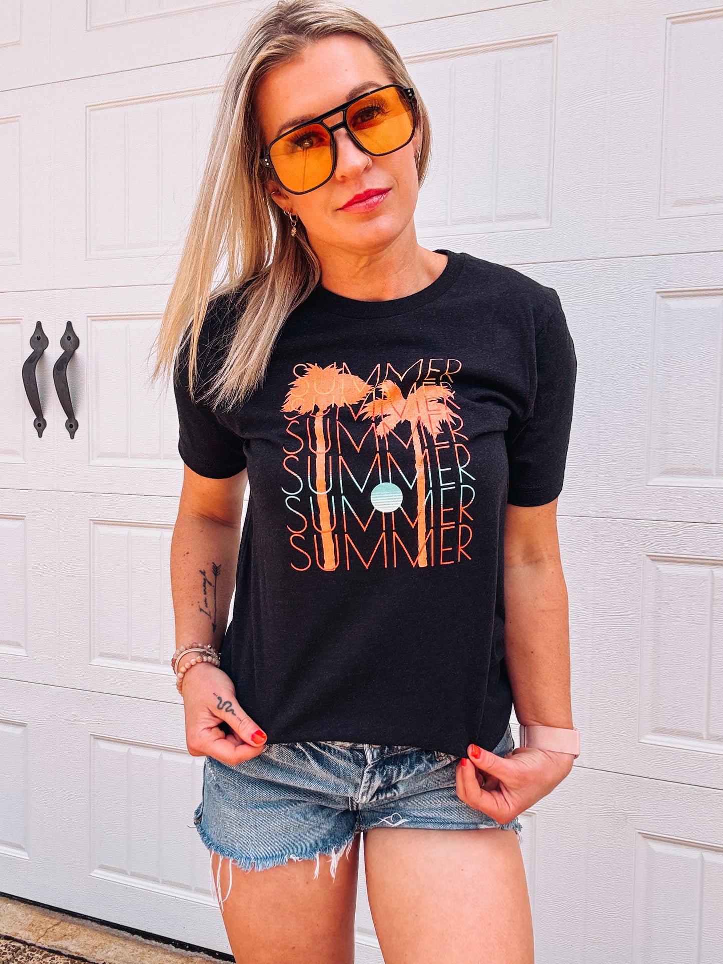 Summer Palm Tree Graphic Tee - Bella + Canvas Unisex T-shirt - Beach Vacation Shirt
