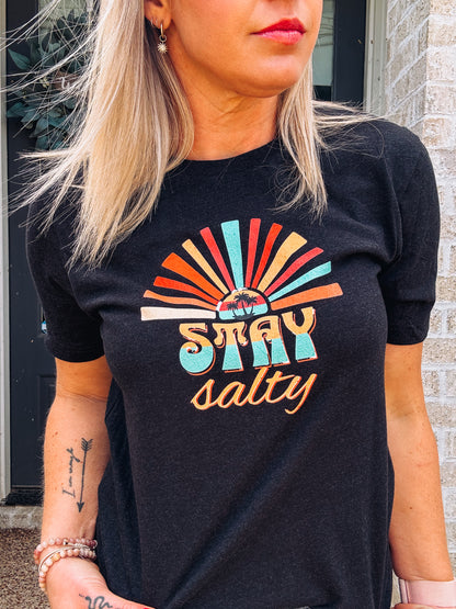 Stay Salty Graphic Tee - Bella + Canvas Unisex T-shirt - Beach Vibes Summer Shirt