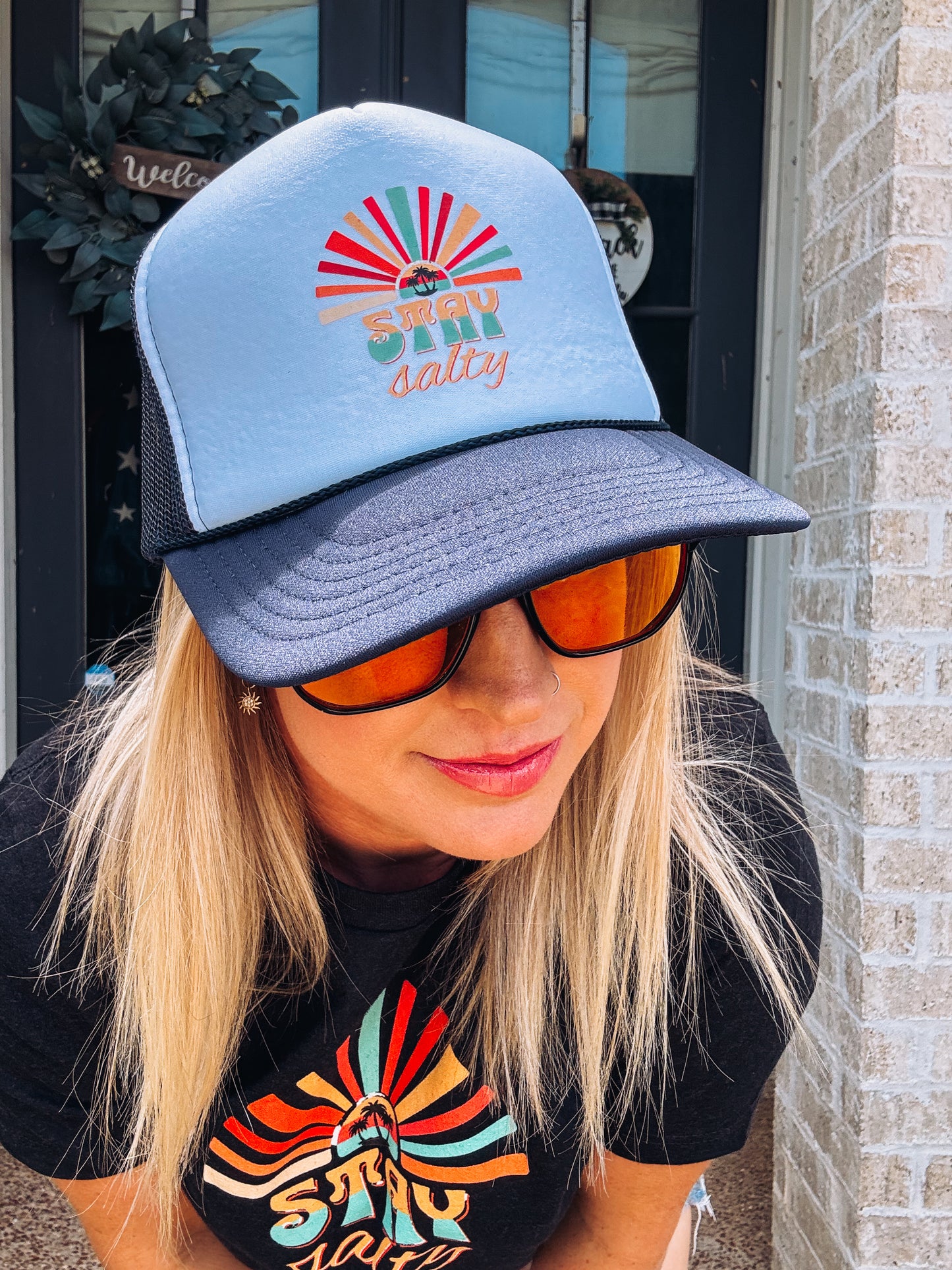 Stay Salty Foam trucker hat - Summer Beach Hat - Adjustable Snapback Cap