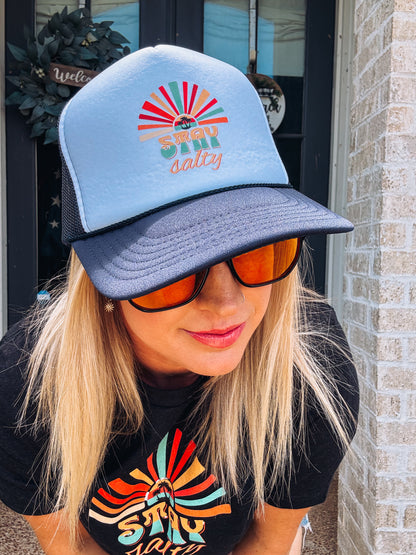 Stay Salty Foam trucker hat - Summer Beach Hat - Adjustable Snapback Cap