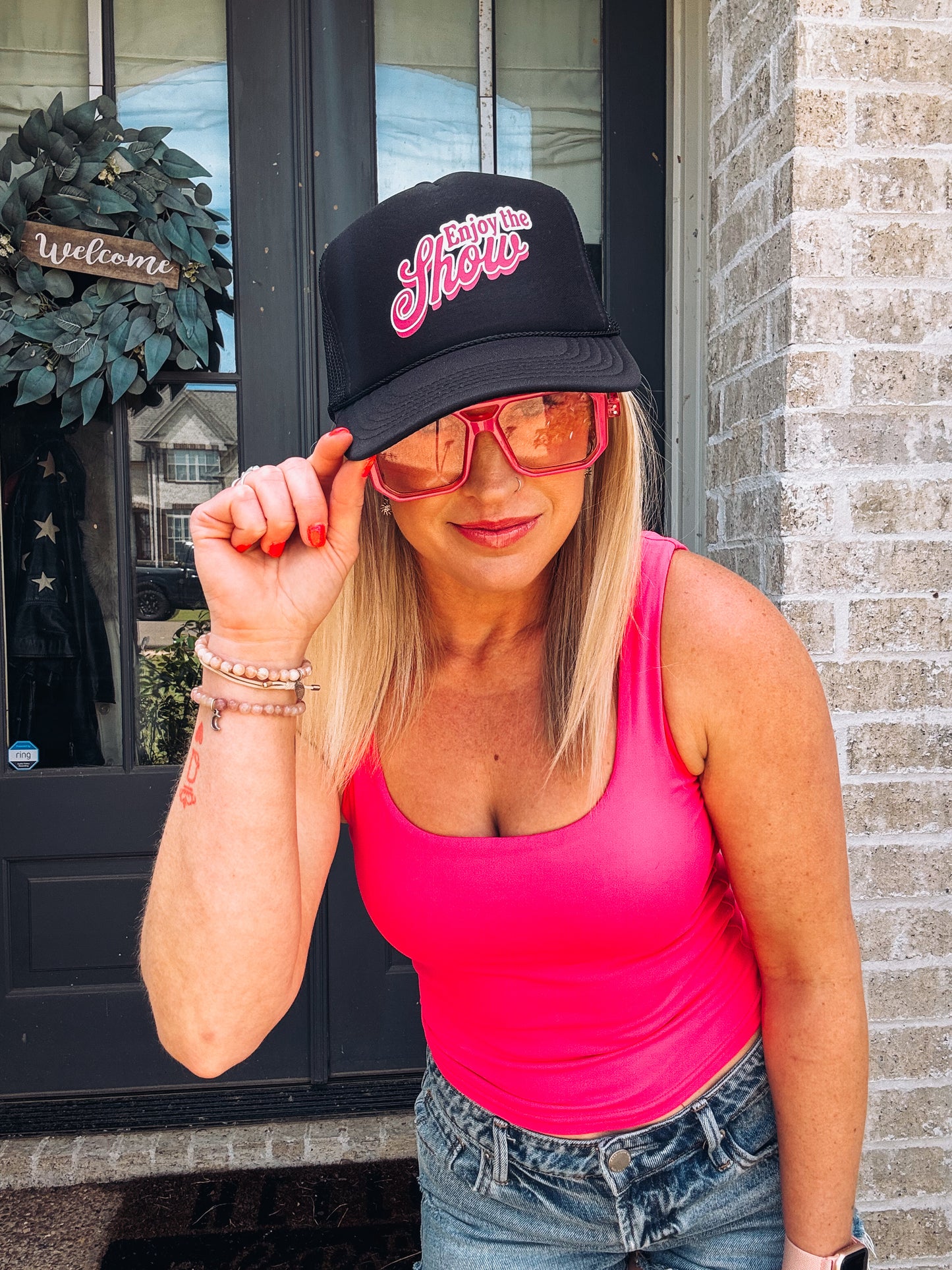 Enjoy the Show Foam trucker hat - Foam Snapback Hat - Retro Graphic Women's Hat
