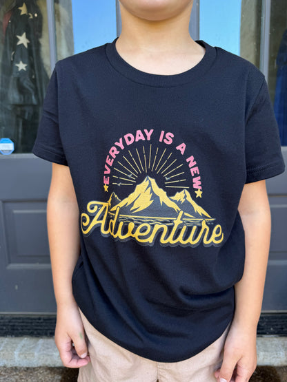 Everyday is a New Adventure Kids Graphic Tee - Inspirational Youth Shirt