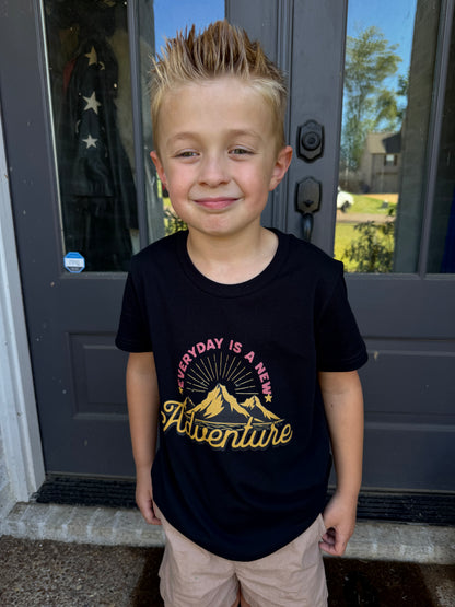 Everyday is a New Adventure Kids Graphic Tee - Inspirational Youth Shirt
