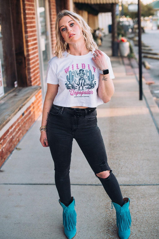 Sassy Cowgirl Crop Top: Wildly Unpopular Graphic Tee