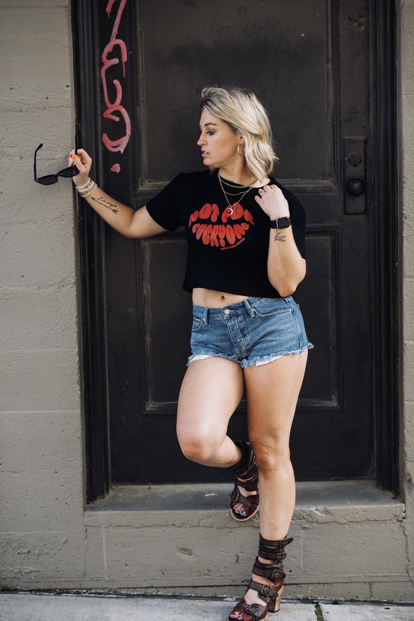 Sassy Feminist Crop Top: Mars & Moon Graphic Tee