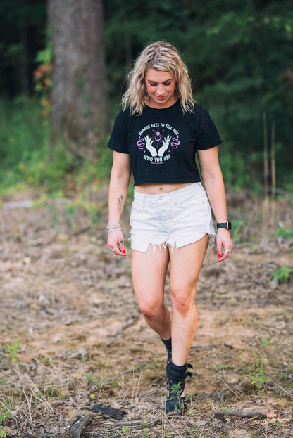 Empowerment Crop Top: Mars & Moon Design - Women's Affirmation Tee