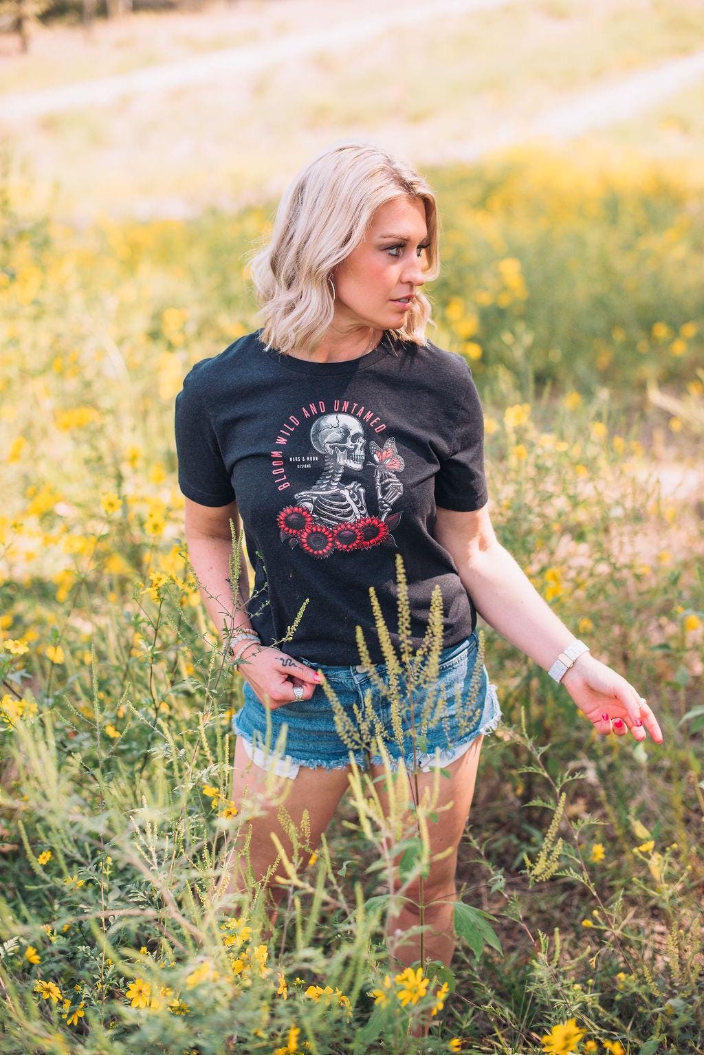 Bloom Wild and Untamed Crop Top: Feminist Graphic Tee - Mars and Moon Design