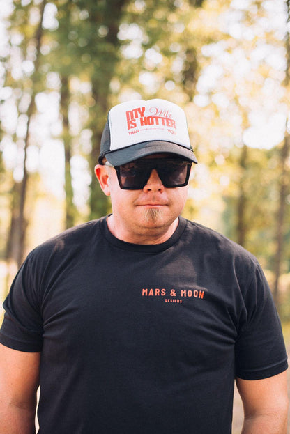 Funny "My Wife is Hotter" Trucker Hat - Husband Novelty Cap