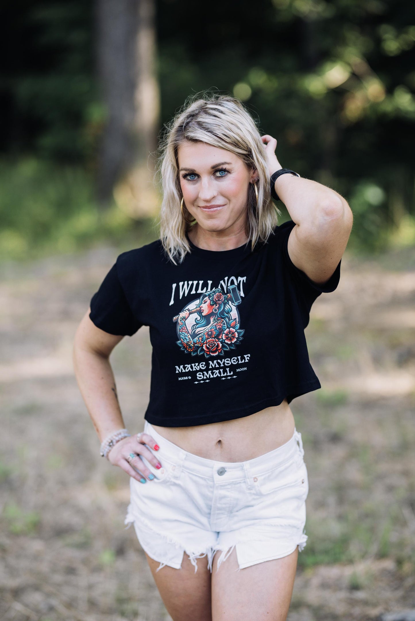 Feminist Crop Top: Empowering Hammer Graphic Tee - Bold Statement Shirt