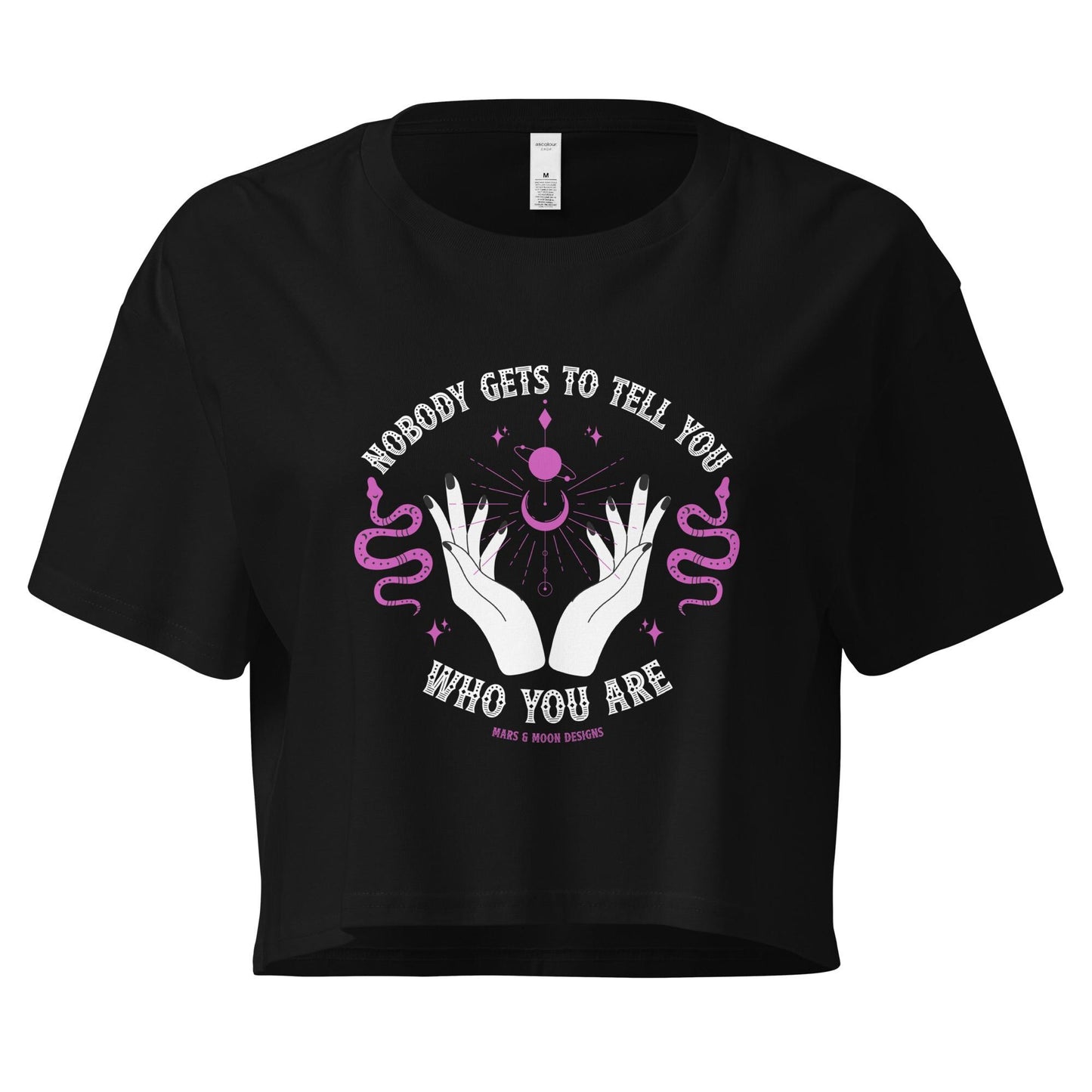 Empowerment Crop Top: Mars & Moon Design - Women's Affirmation Tee