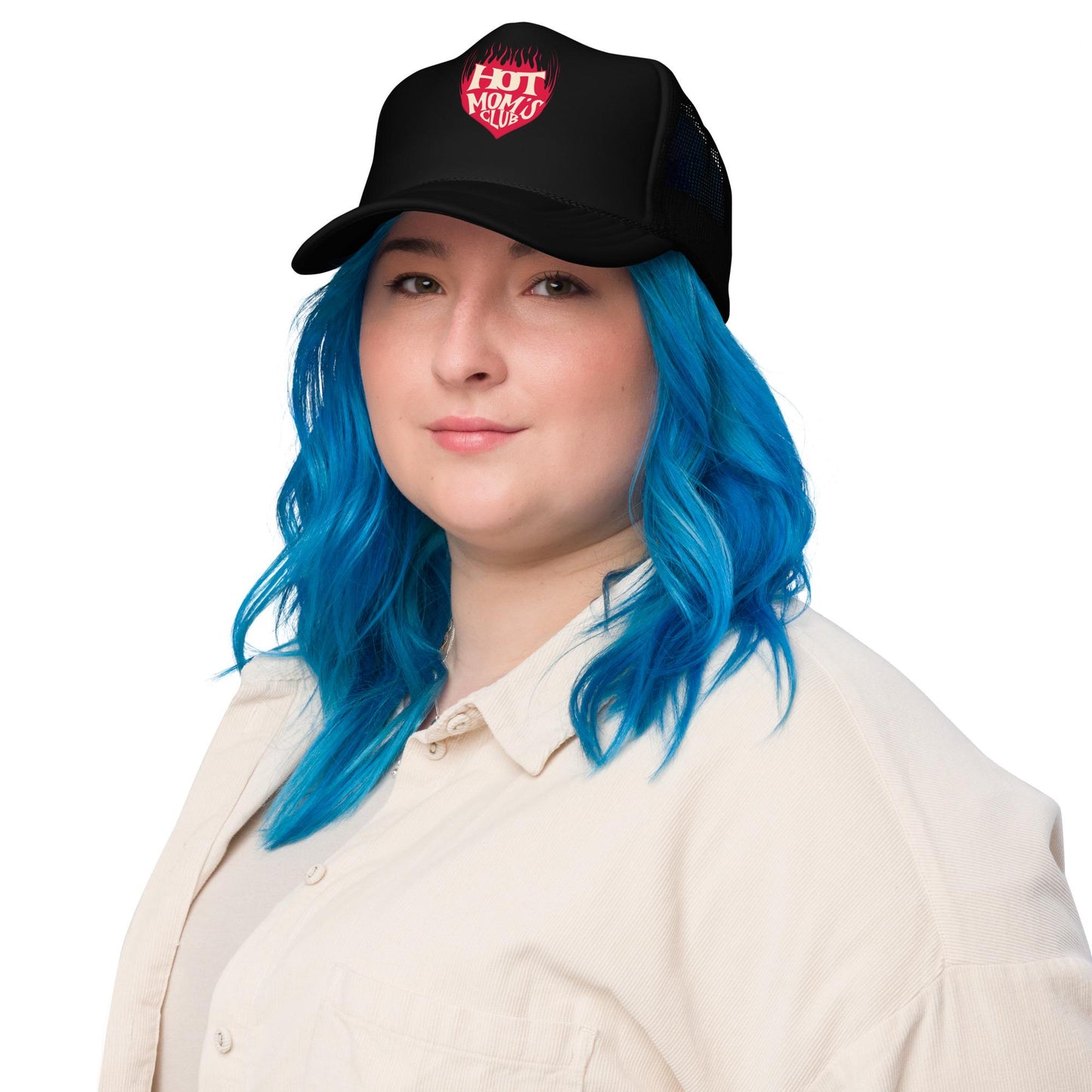 Foam trucker hat - Hot Mom's Club Hat - Cool Mom Life Trucker Hat - Funny Mom Gift - Adjustable Mesh Hat - Trendy Mom Baseball Hat