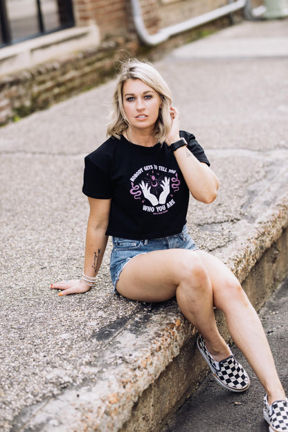 Empowerment Crop Top: Mars & Moon Design - Women's Affirmation Tee