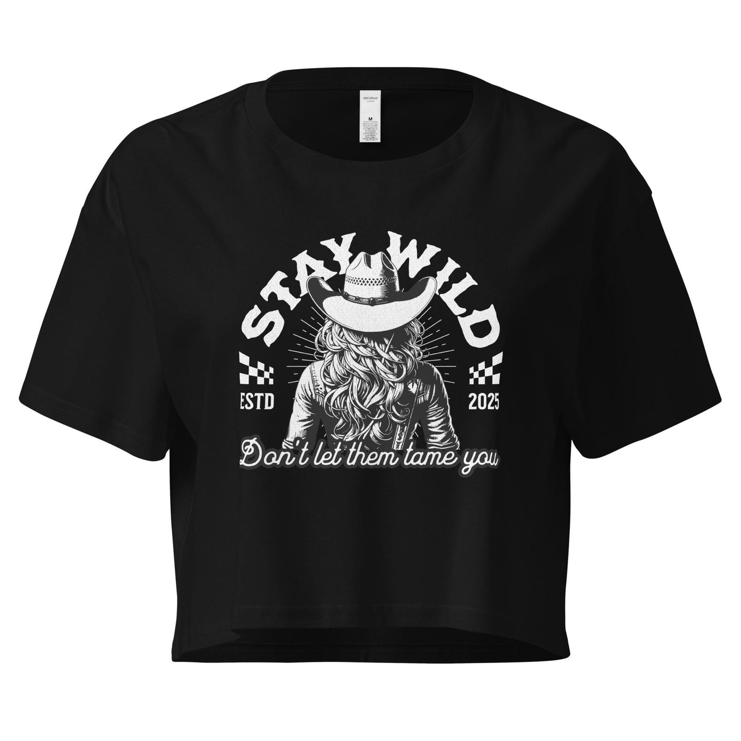Cowgirl Graphic Crop Top: Stay Wild Western Tee